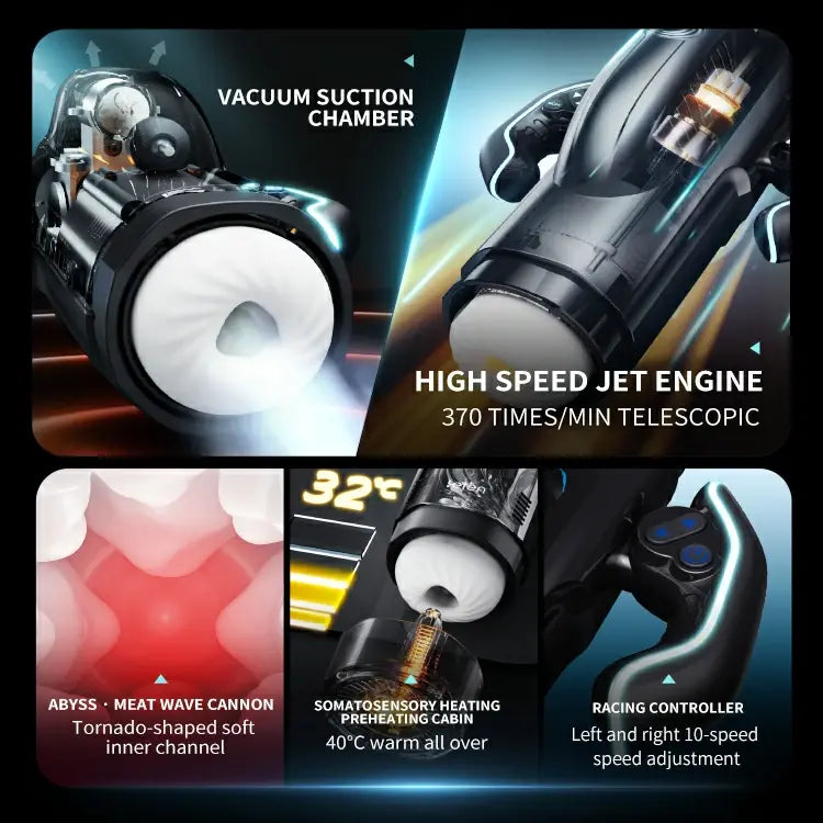 XS9 - Vacuum Suction Masturbator with 10 Frequency 5 Speed Thrusting Sucking
