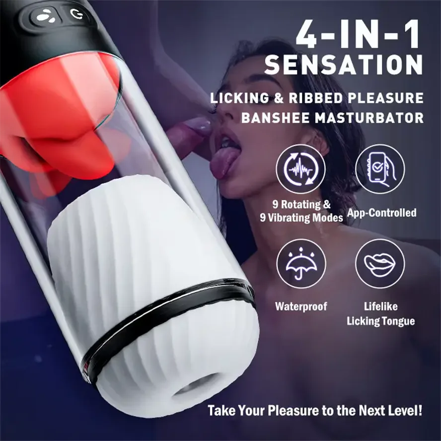 XR10 - App Controlled Blowjob Simulator with 9 Tongue Licking & Vibration Modes
