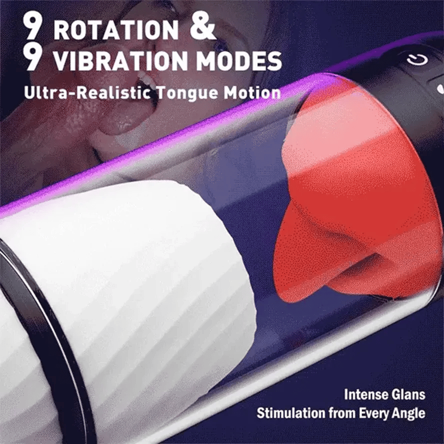 XR10 - App Controlled Blowjob Simulator with 9 Tongue Licking & Vibration Modes