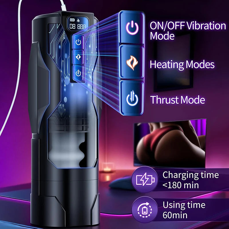 XA20 - Hyper-Realistic Ass Auto Stroker with 360° Heating & 10 Vibration & 7 Thrusting Modes