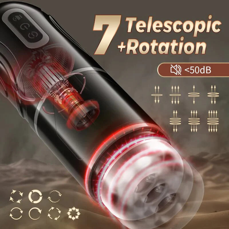 XR12 - Rotation Thrusting Masturbation Cup with Hands-Free Suction Base