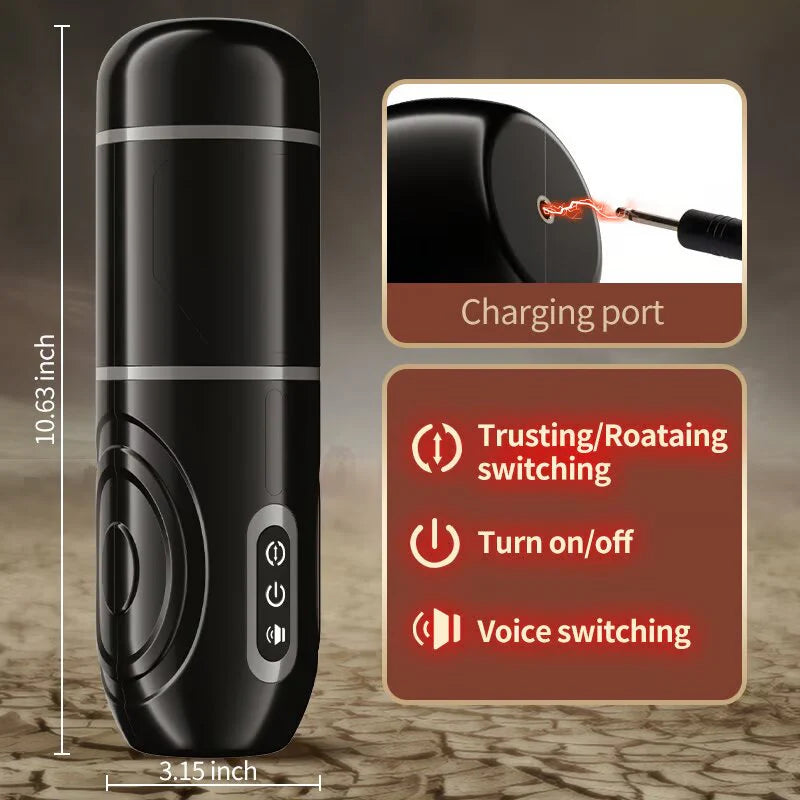 AutoX™ PR12 — Rotation Thrusting Masturbation Cup with Hands-Free Suction Base