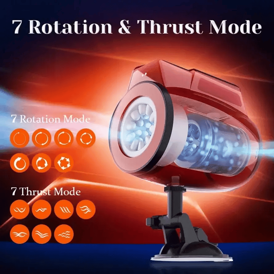XR7 - Waterproof Dual-Ended Thrusting & Rotating Male Masturbator with Hands Free Suction Cup