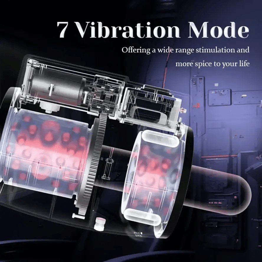 XR7 - Waterproof Dual-Ended Thrusting & Rotating Male Masturbator with Hands Free Suction Cup