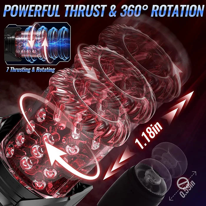 XT20Pro - App-Control Hands Free Blowjob Machine with Thrusting Rotating Sucking Licking