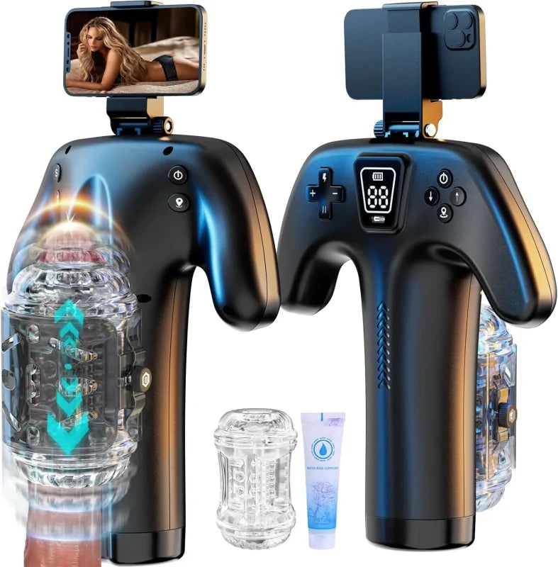 XT23 - Adjustable Stroking Distance & Sleeve Tightness Male Masturbator with Handles