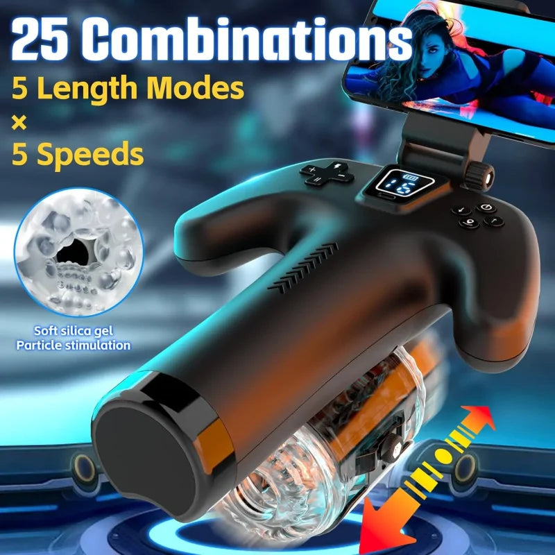 XT23 - Adjustable Stroking Distance & Sleeve Tightness Male Masturbator with Handles