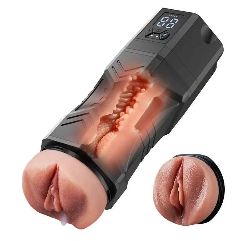 XV10 - Realistic Tighter Labia Electric Vagina Masturbator with 5 Suction Levels, 9 Vibration