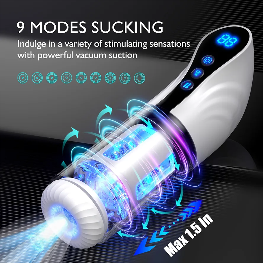 AutoX™ XS17 — Large Auto Blowjob Masturbator with 9 Sucking Rotating Thrusting