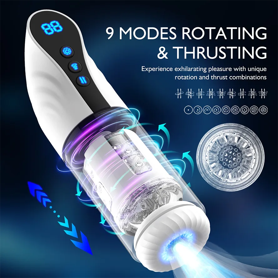 AutoX™ XS17 — Large Auto Blowjob Masturbator with 9 Sucking Rotating Thrusting
