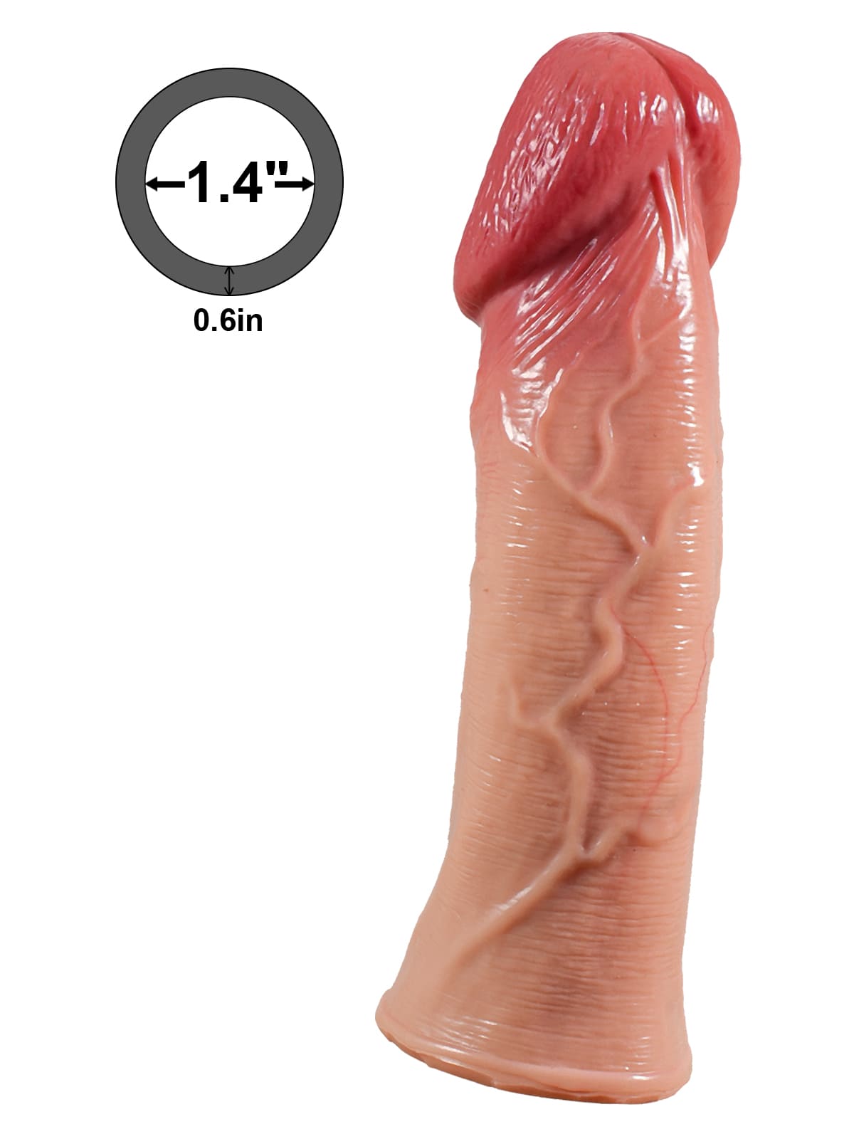 CS07 - 6.7" x 2" Lifelike Soft Silicone Penis Sleeve with Added Length & Thickness