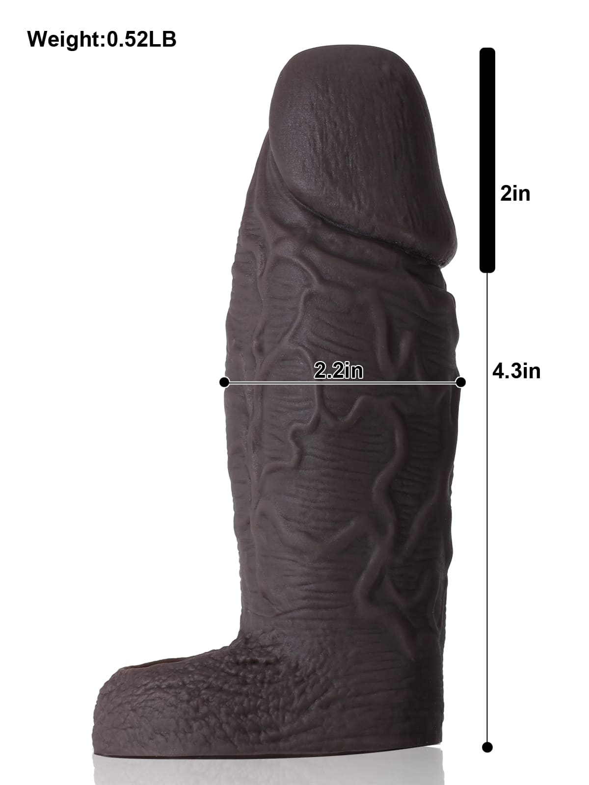 CSB37 - 6.3" x 2.2" Thick Black Silicone Cock Sleeve
