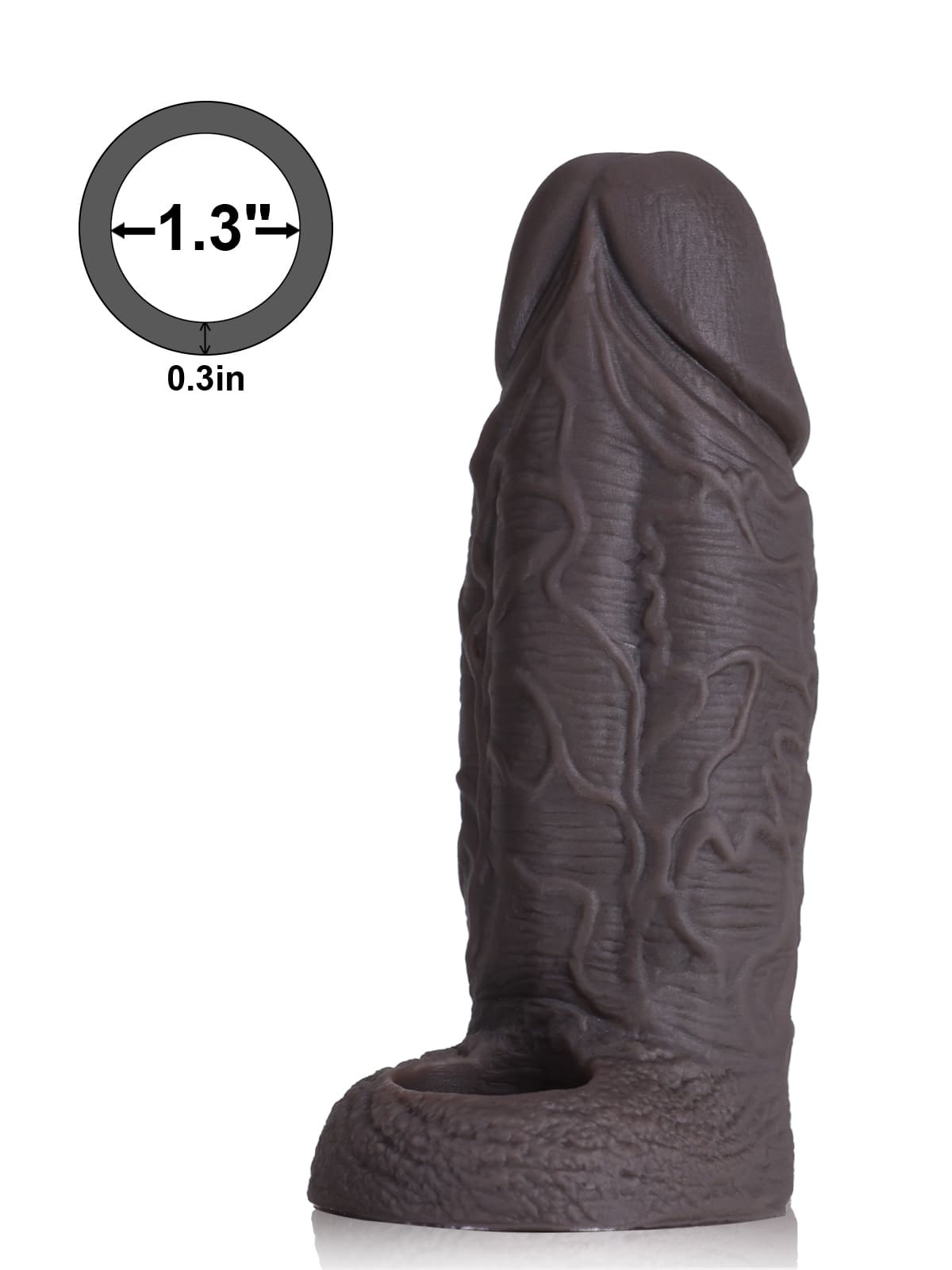 CSB37 - 6.3" x 2.2" Thick Black Silicone Cock Sleeve