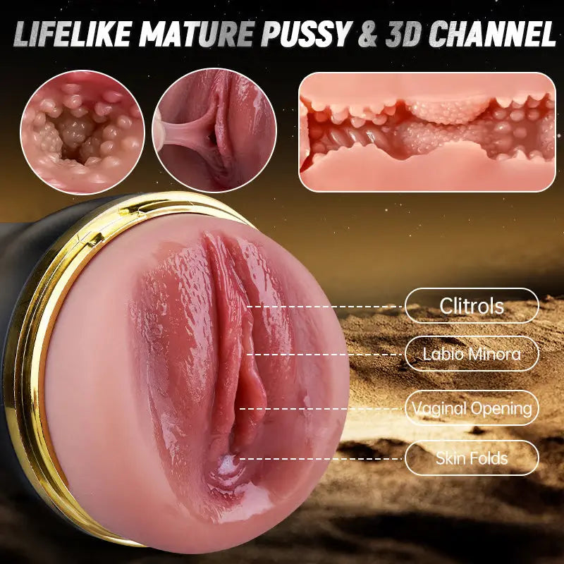 XV6 - Realistic Deep Throat Male Masturbator with 10 Vibration and Suction