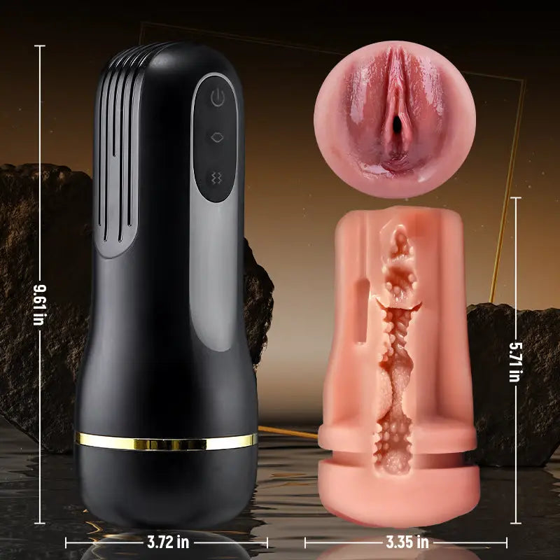 XV6 - Realistic Deep Throat Male Masturbator with 10 Vibration and Suction