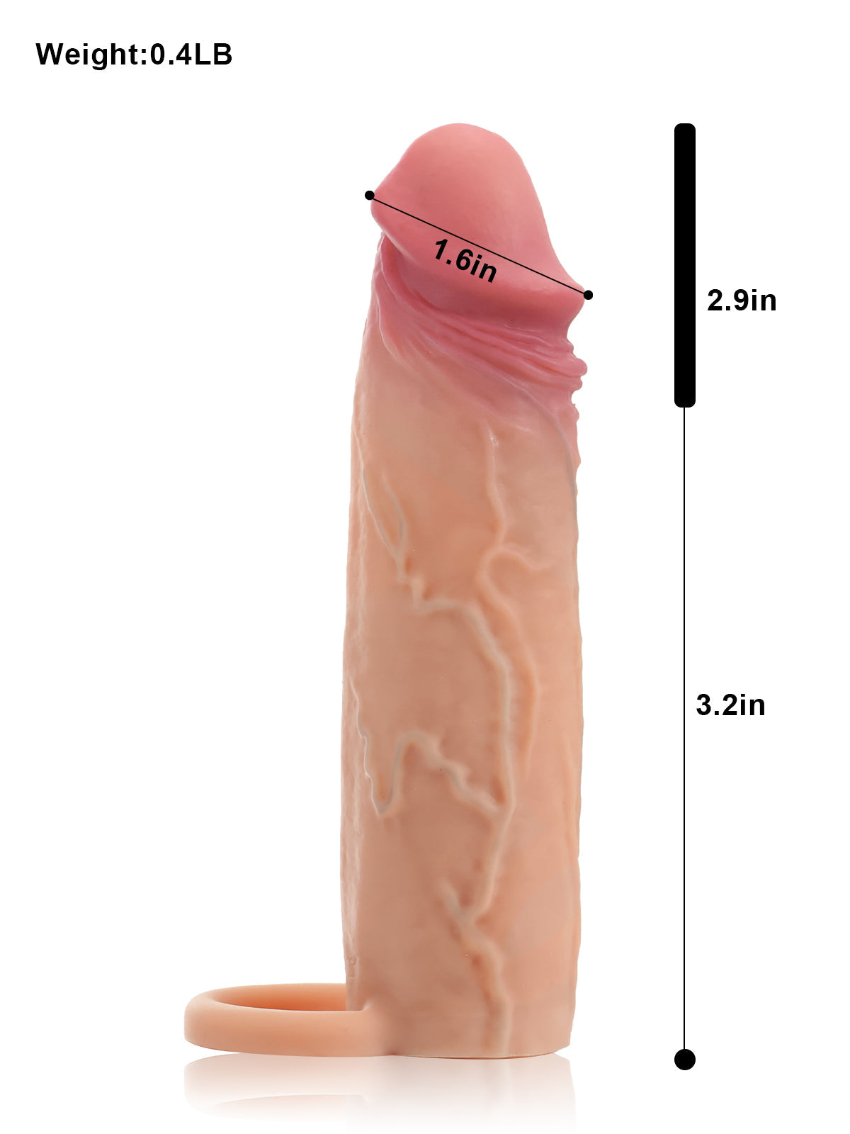 CSV24 - 6.1" x 1.6" Flesh Sliding Skin Vibrating Cock Sleeve