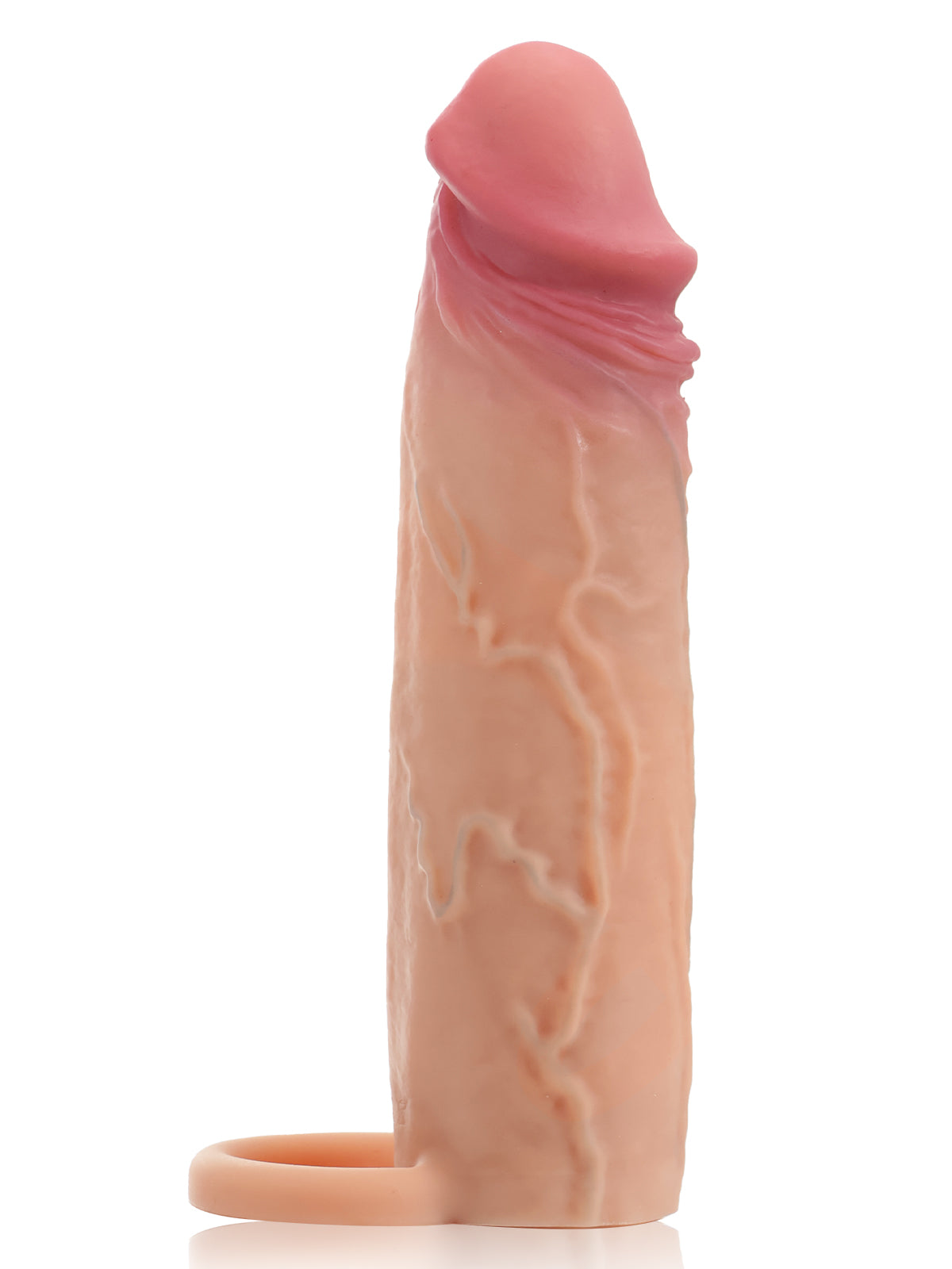 CSV24 - 6.1" x 1.6" Flesh Sliding Skin Vibrating Cock Sleeve