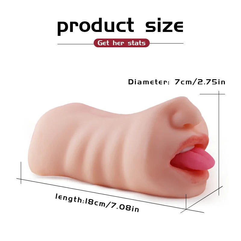 Lola - 1.1 lbs Connected 2 in 1 Pocket Pussy with Oral and Vaginal