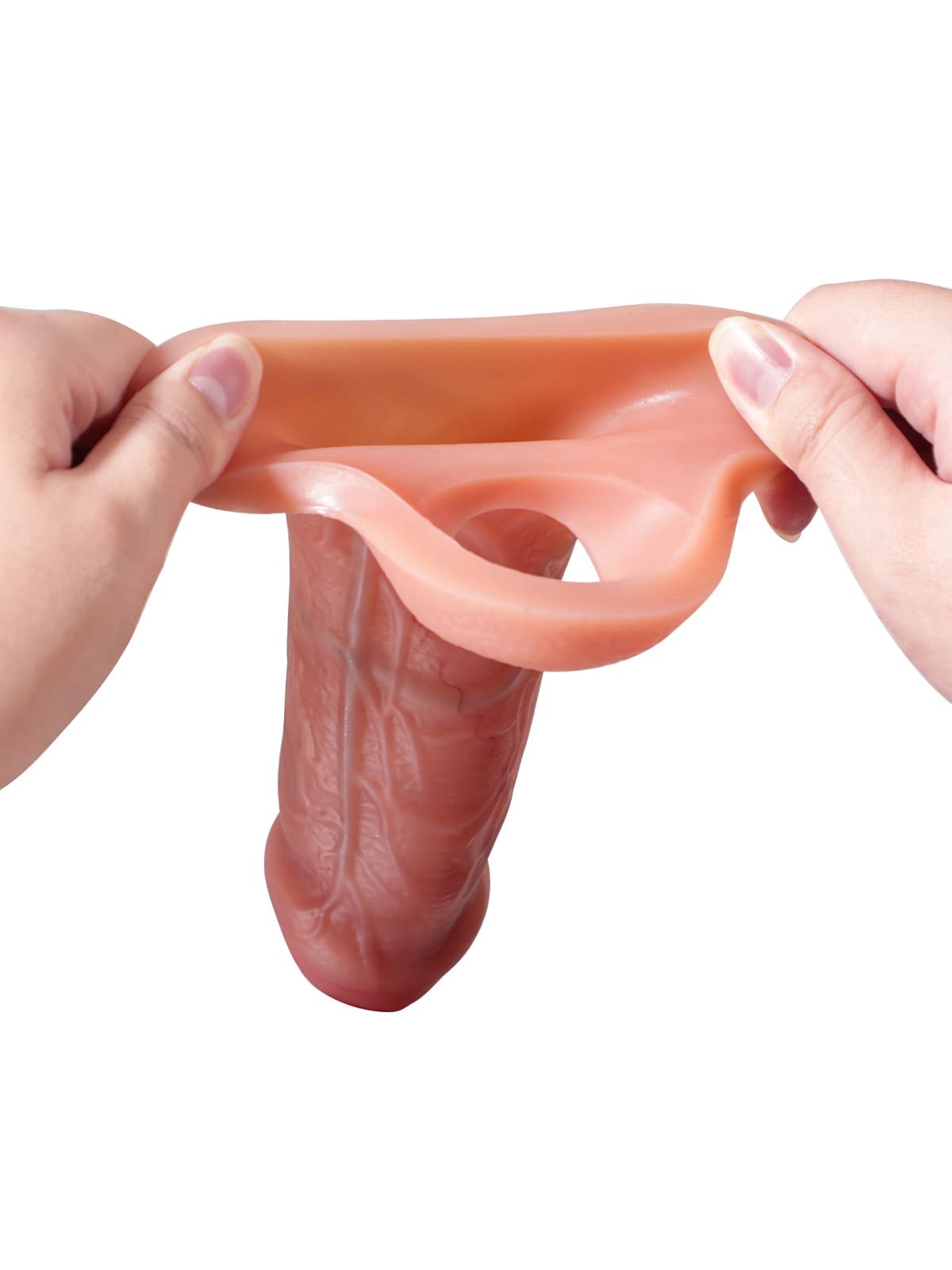 CSF38 - 6.6" x 1.8" Realistic Textured Cock Extender for Grip & Longer Use