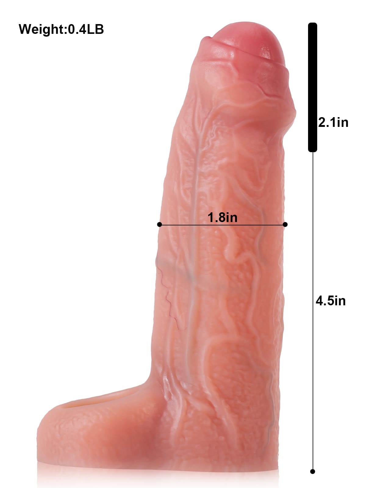 CSF38 - 6.6" x 1.8" Realistic Textured Cock Extender for Grip & Longer Use