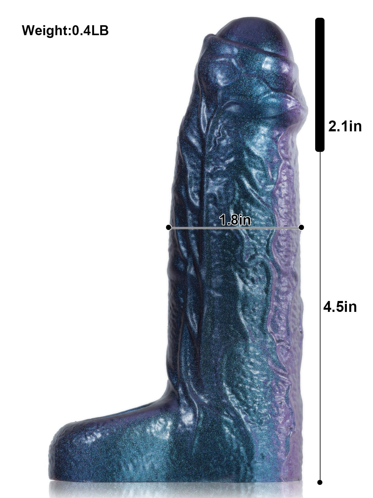 CS38 - 6.6" x 1.8" Metallic Color Fat Platinum Silicone Penis Extender