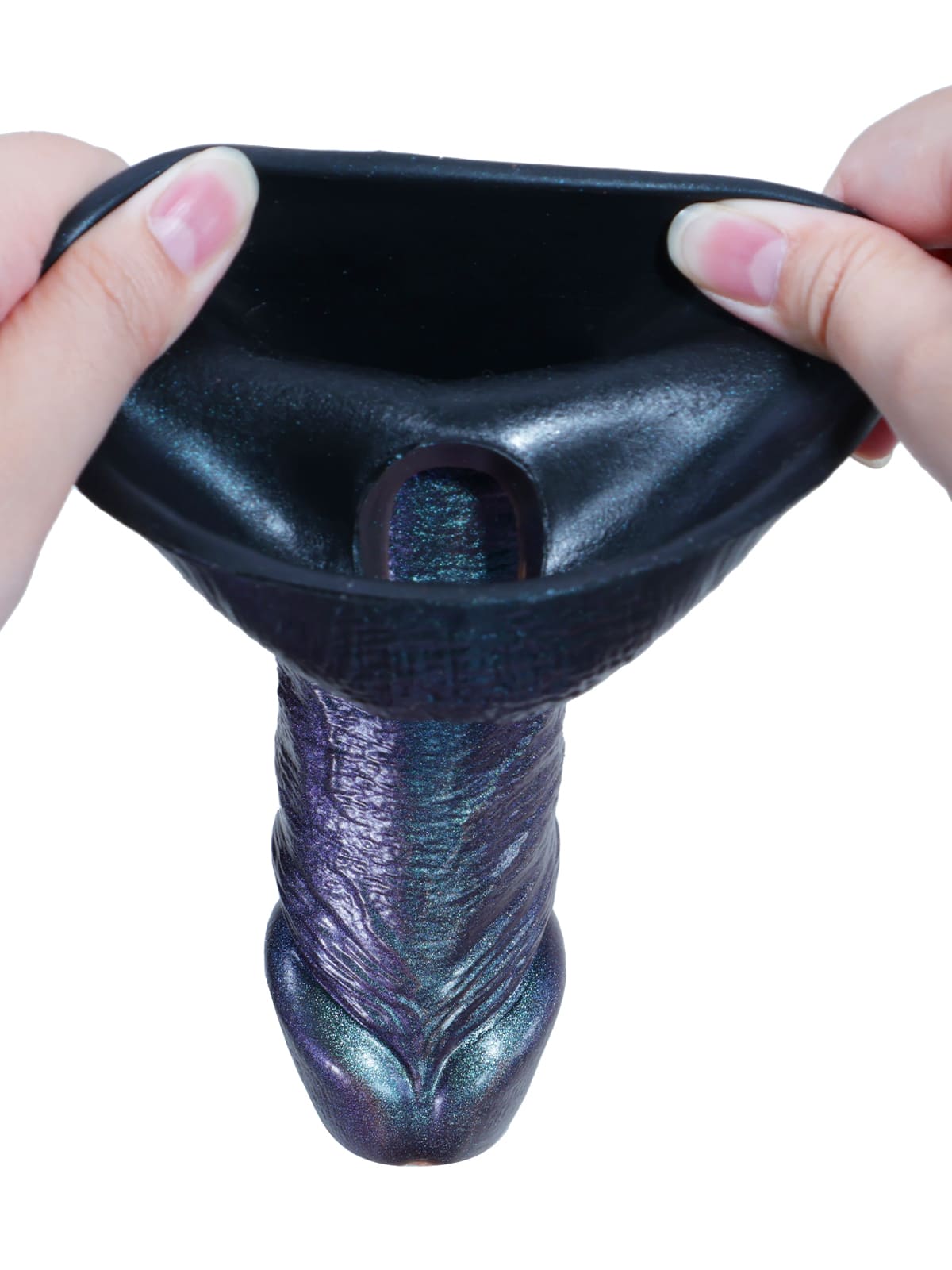 CS38 - 6.6" x 1.8" Metallic Color Fat Platinum Silicone Penis Extender