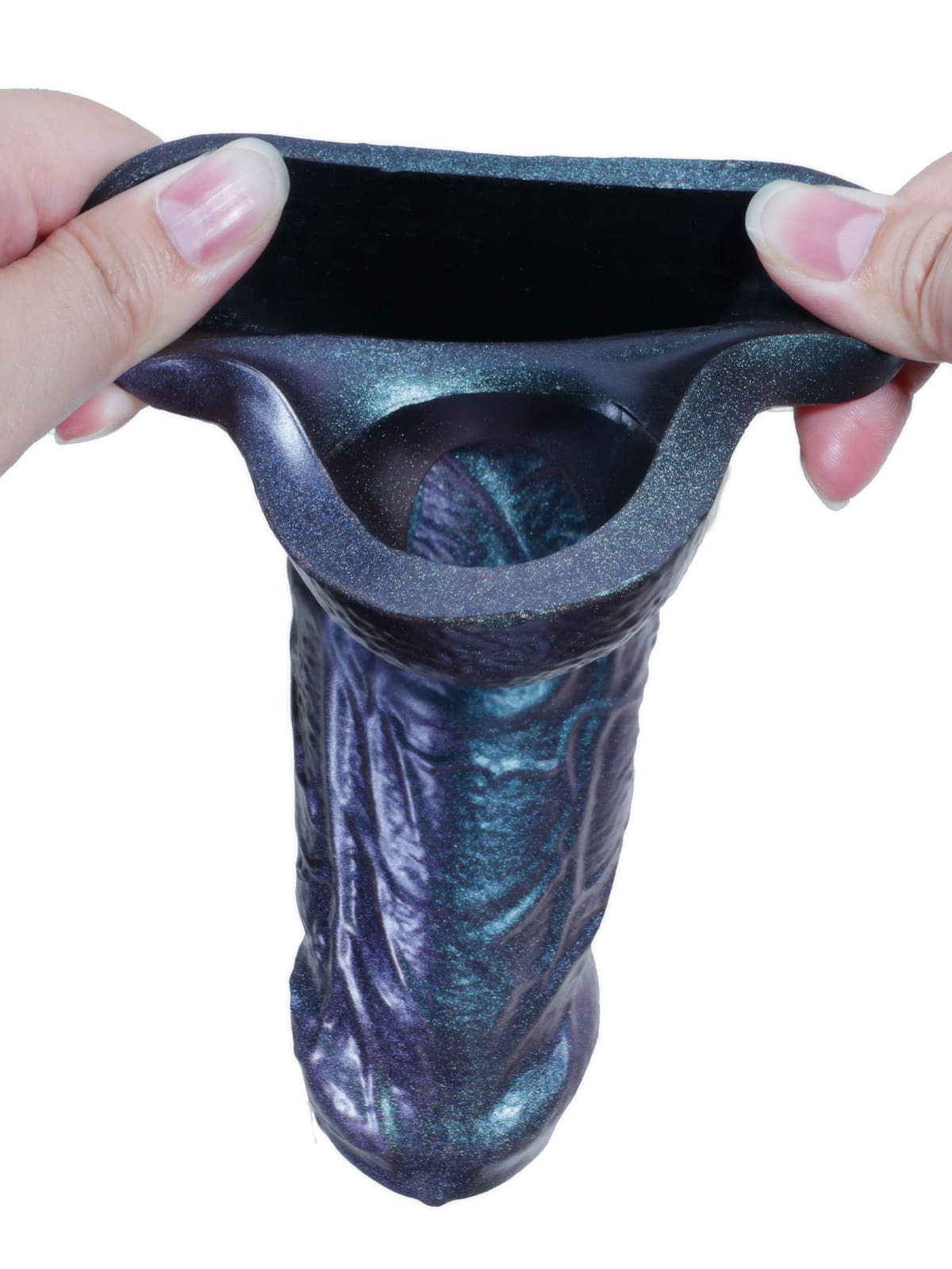 CS39 - 6.3" x 1.5" Open-Ended Platinum Silicone Cock Sleeve