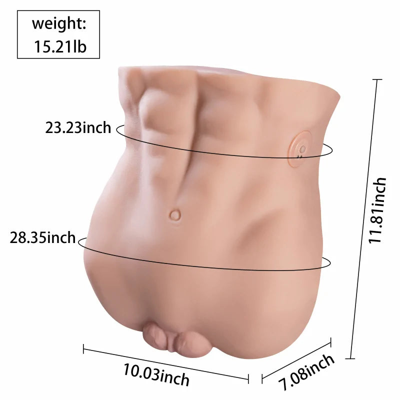 Nate - 15.2 lbs Electric Male Sex Torso with Realistic Testicles & Anal Hole