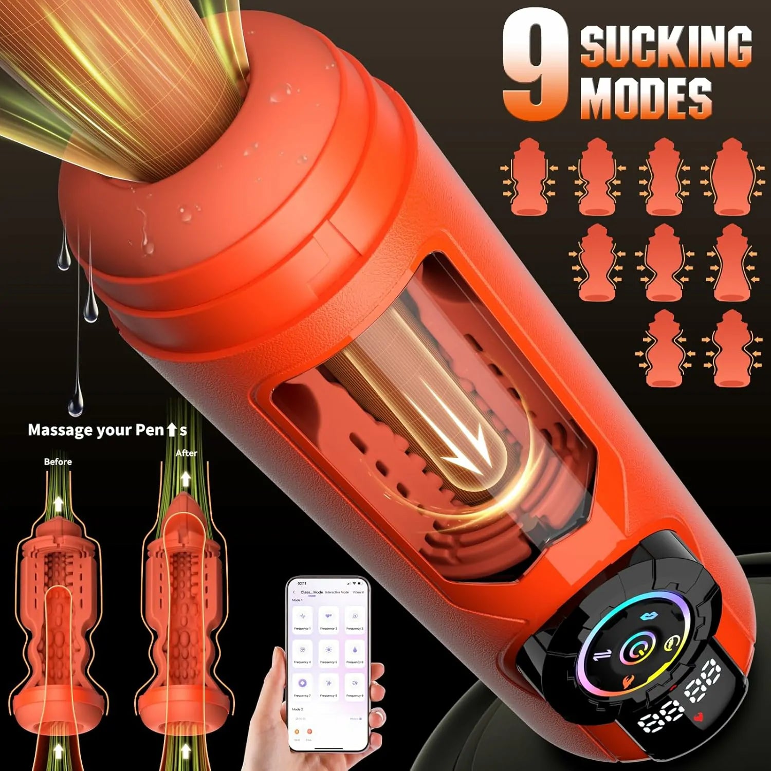 AutoX™ PO4 — AI Interaction & APP Control 5 in 1 Male Masturbator Machine