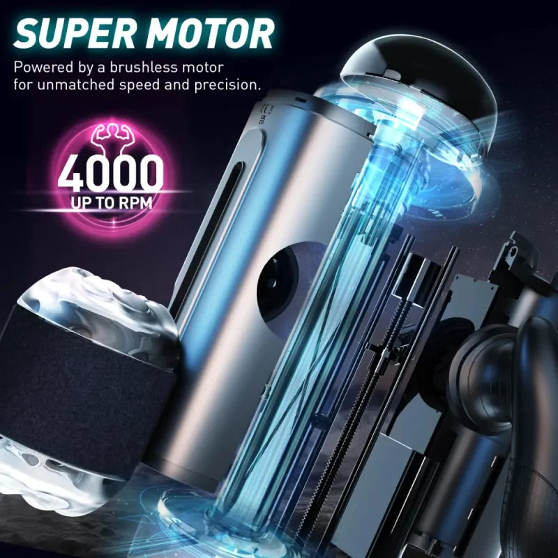 XT6 - Large Hands-Free Automatic Male Masturbator with Dual Handles and Phone Mount