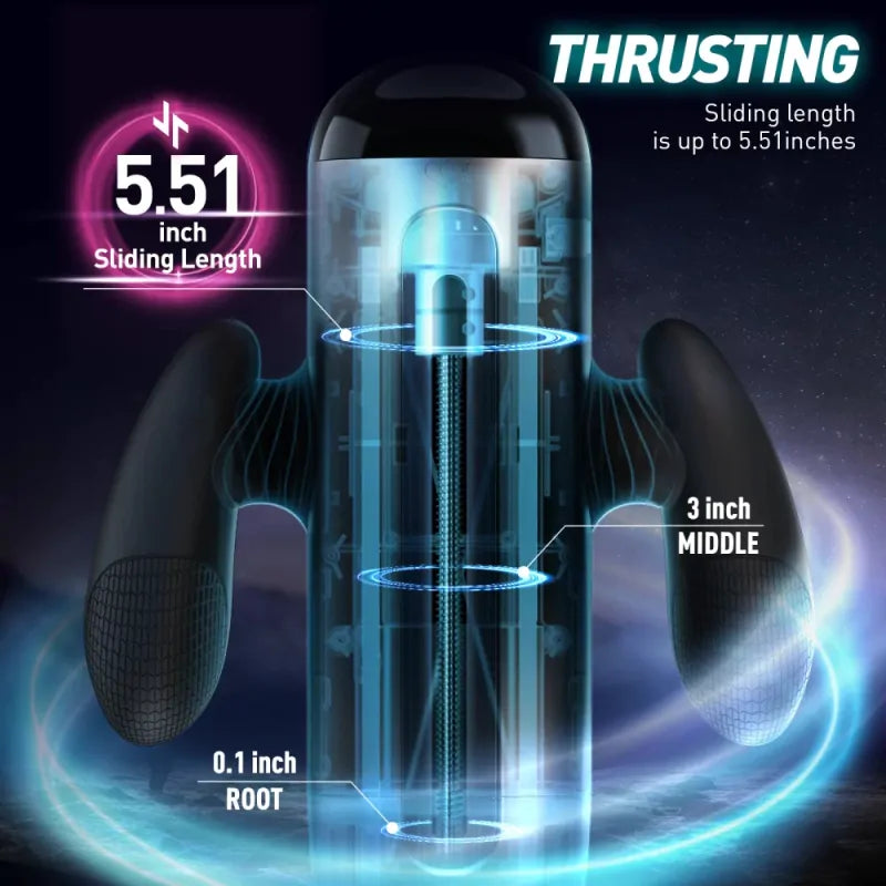XT6 - Large Hands-Free Automatic Male Masturbator with Dual Handles and Phone Mount