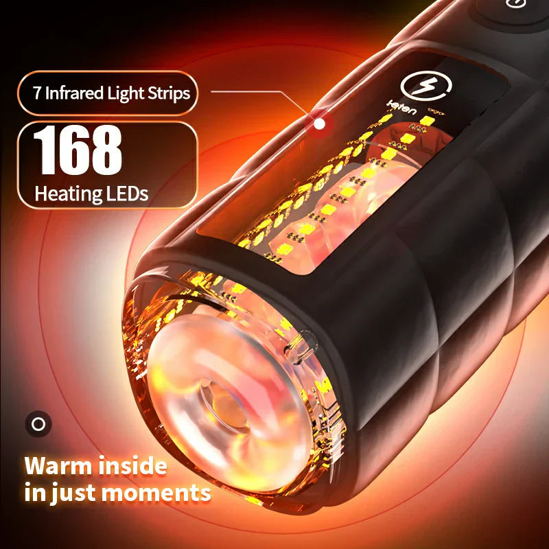 XT8Pro - Luxury 360° Infrared Heated Stroker with 10 Frequency 6 Speed Thrusting Vibrating
