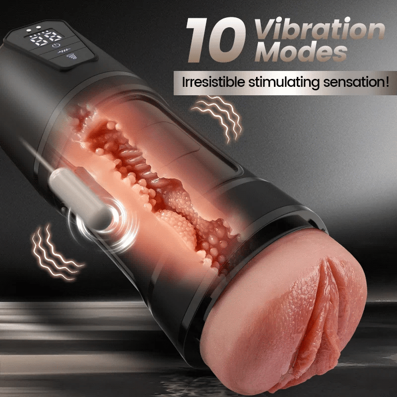 AutoX™ XV8 — Lifelike Vagina Masturbator with 10 Vibrations & 5 Sucking