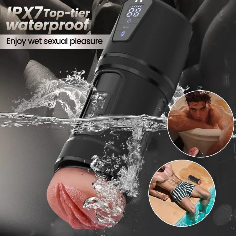 AutoX™ XV8 — Lifelike Vagina Masturbator with 10 Vibrations & 5 Sucking