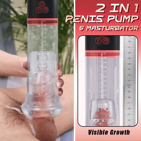 XP13 - 2 In 1 Penis Pump & Masturbator with Vibrating & Sucking