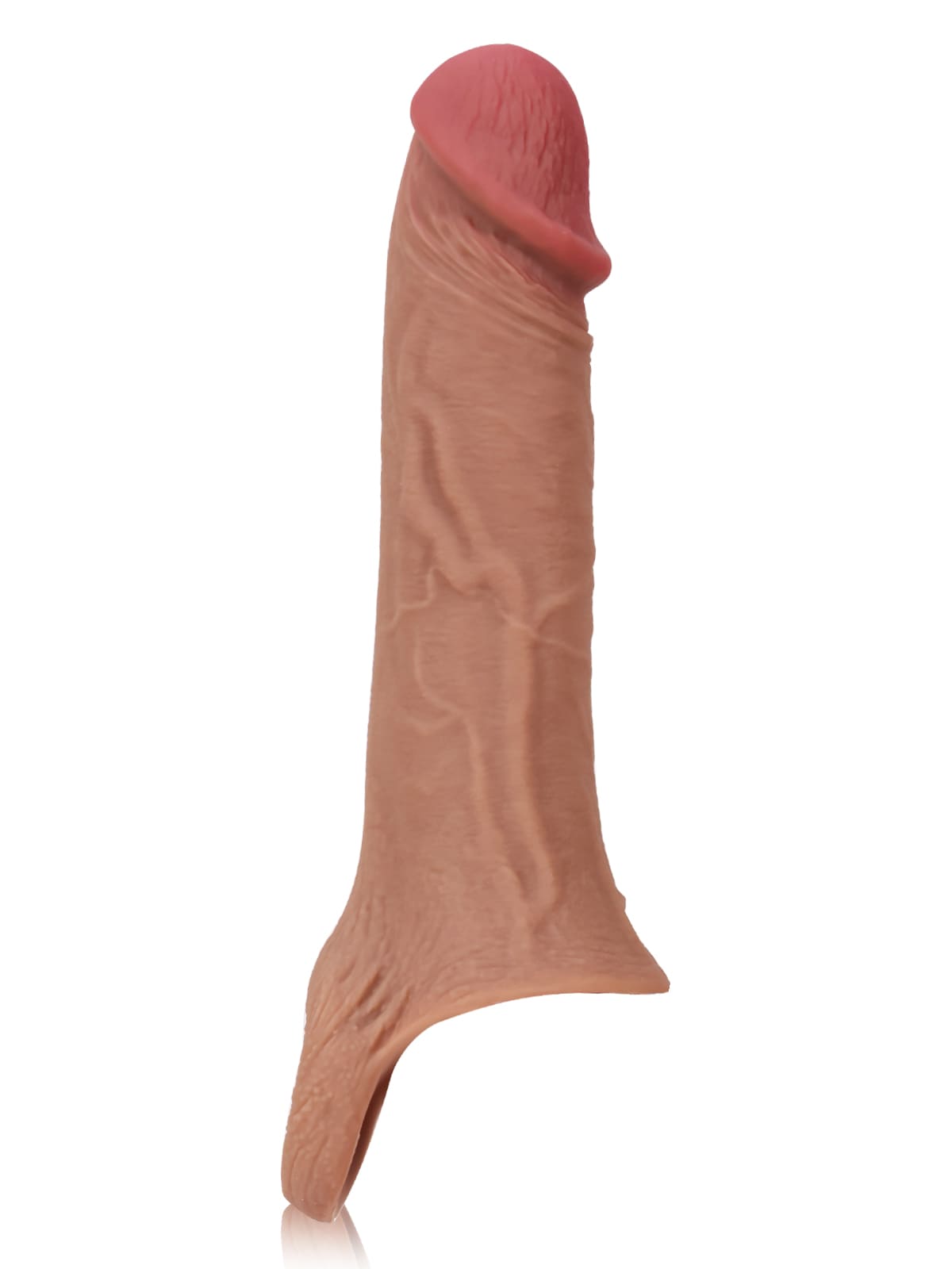 CS10 - 8" x 2" Brown Realistic Open Ended Penis Sleeves