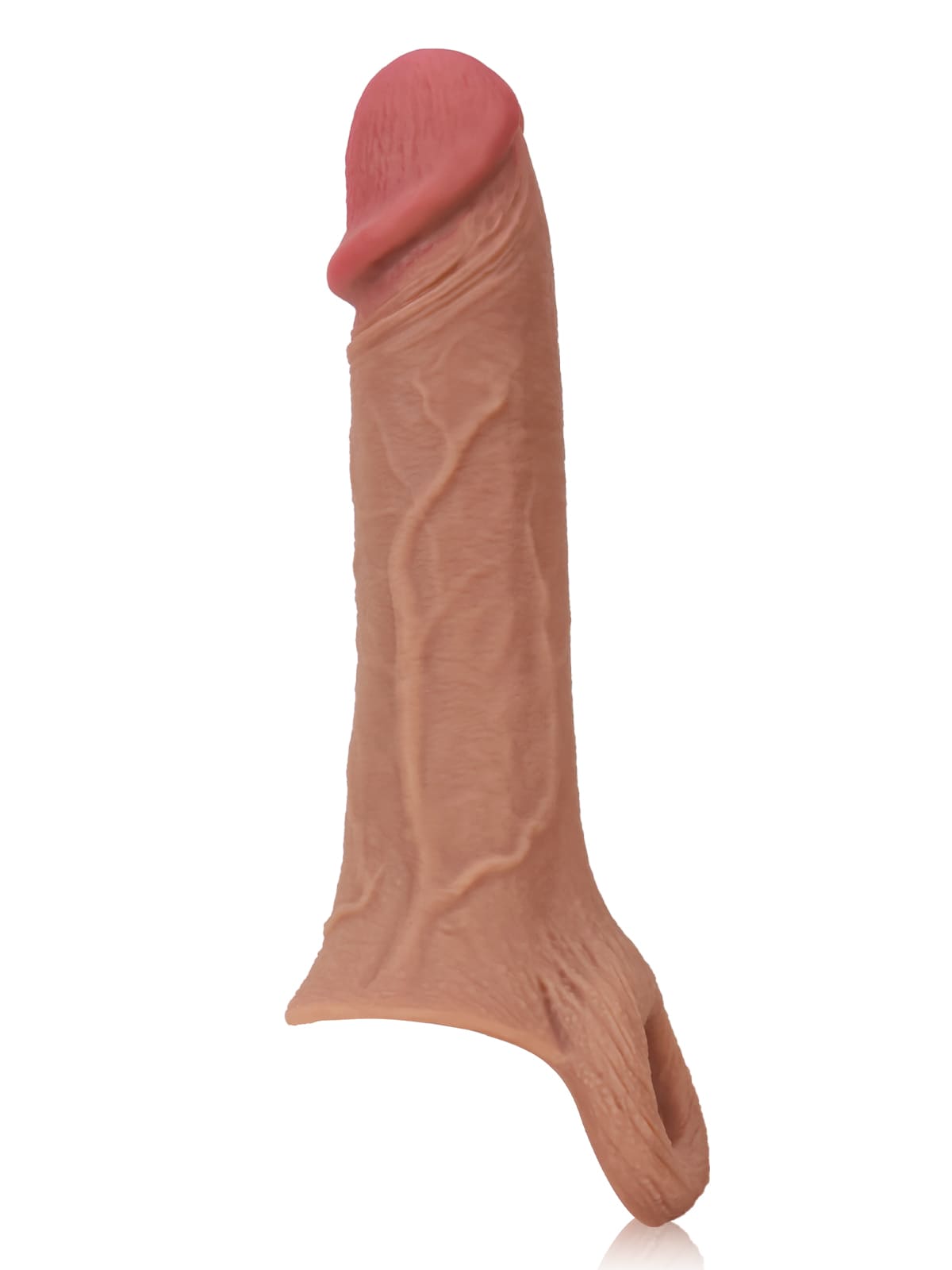 CS10 - 8" x 2" Brown Realistic Open Ended Penis Sleeves