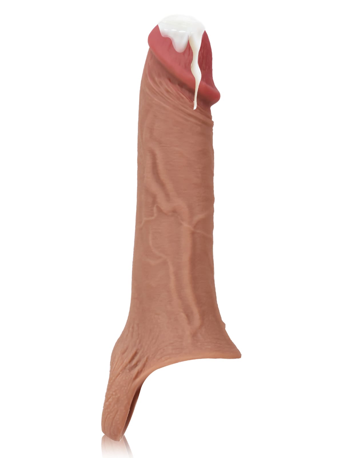 CS10 - 8" x 2" Brown Realistic Open Ended Penis Sleeves
