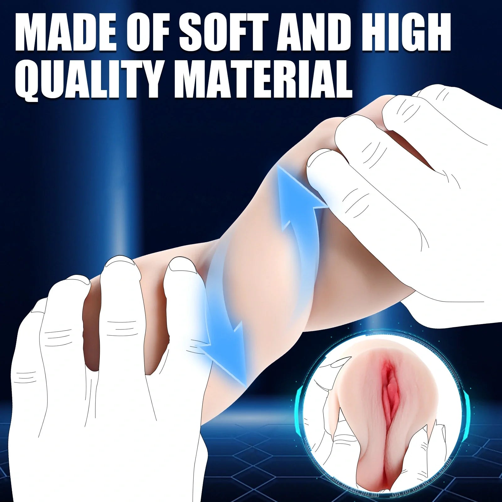 Orla - 1.5 lbs Realistic Fleshlight Sex Toy with 3 Speeds 7 Frequencies Vibration