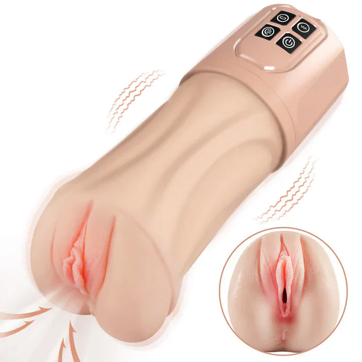 XV7 - Realistic Vibrator Pussy Stroker with 5 Sucking & 10 Vibrating Massage Modes
