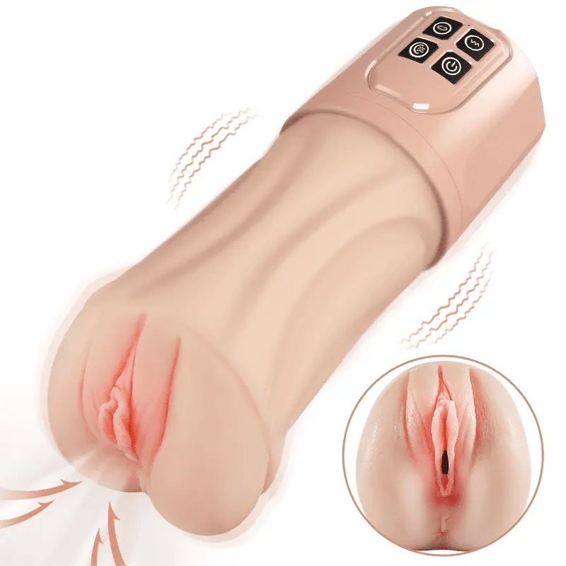 XV7 - Realistic Vibrator Pussy Stroker with 5 Sucking & 10 Vibrating Massage Modes