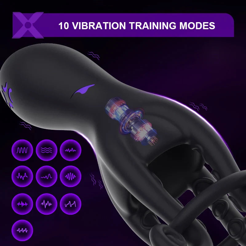 XG11 - 10 Vibration Modes Octopus Tentacle Glans Trainer Masturbator with Full-Wrap Stimulation