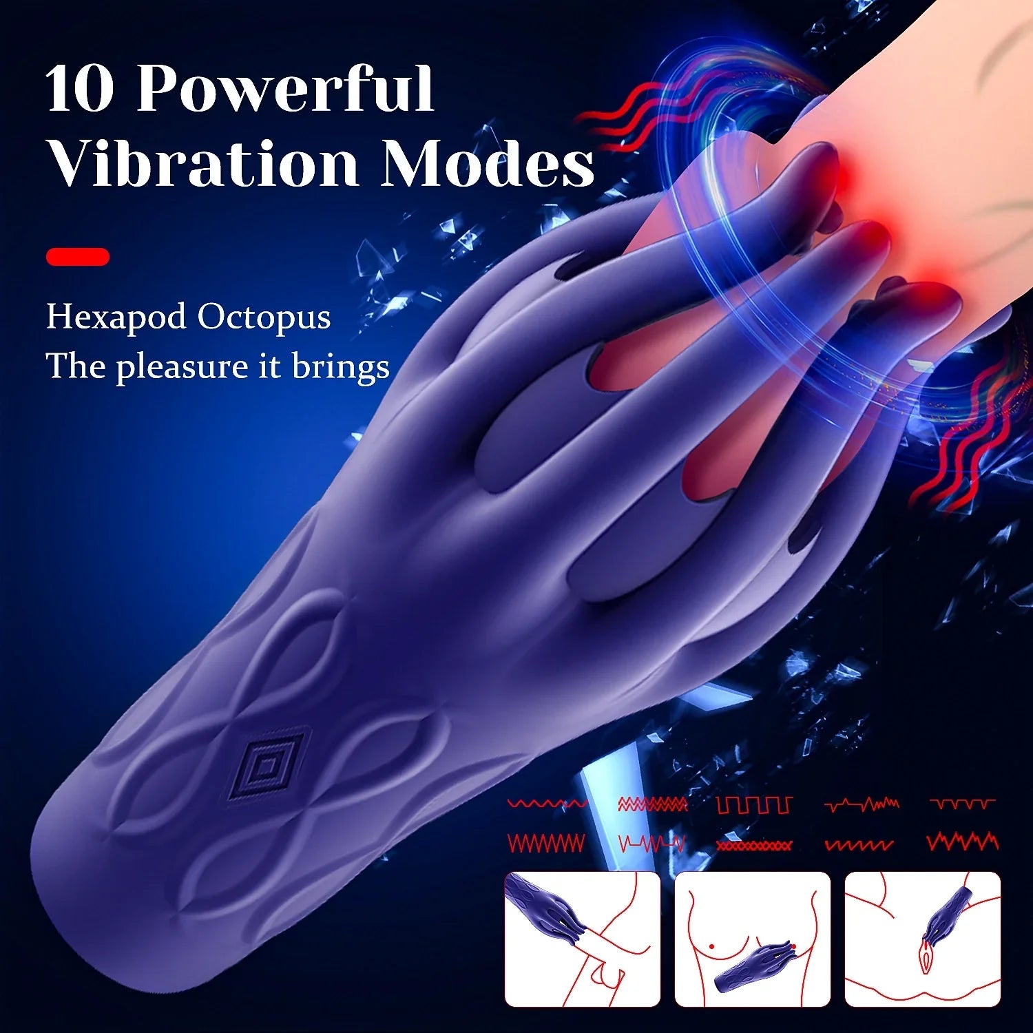 XG15 - Glans Trainer Masturbator with 10 Vibration Modes & Full-Wrap Tentacle Stimulation
