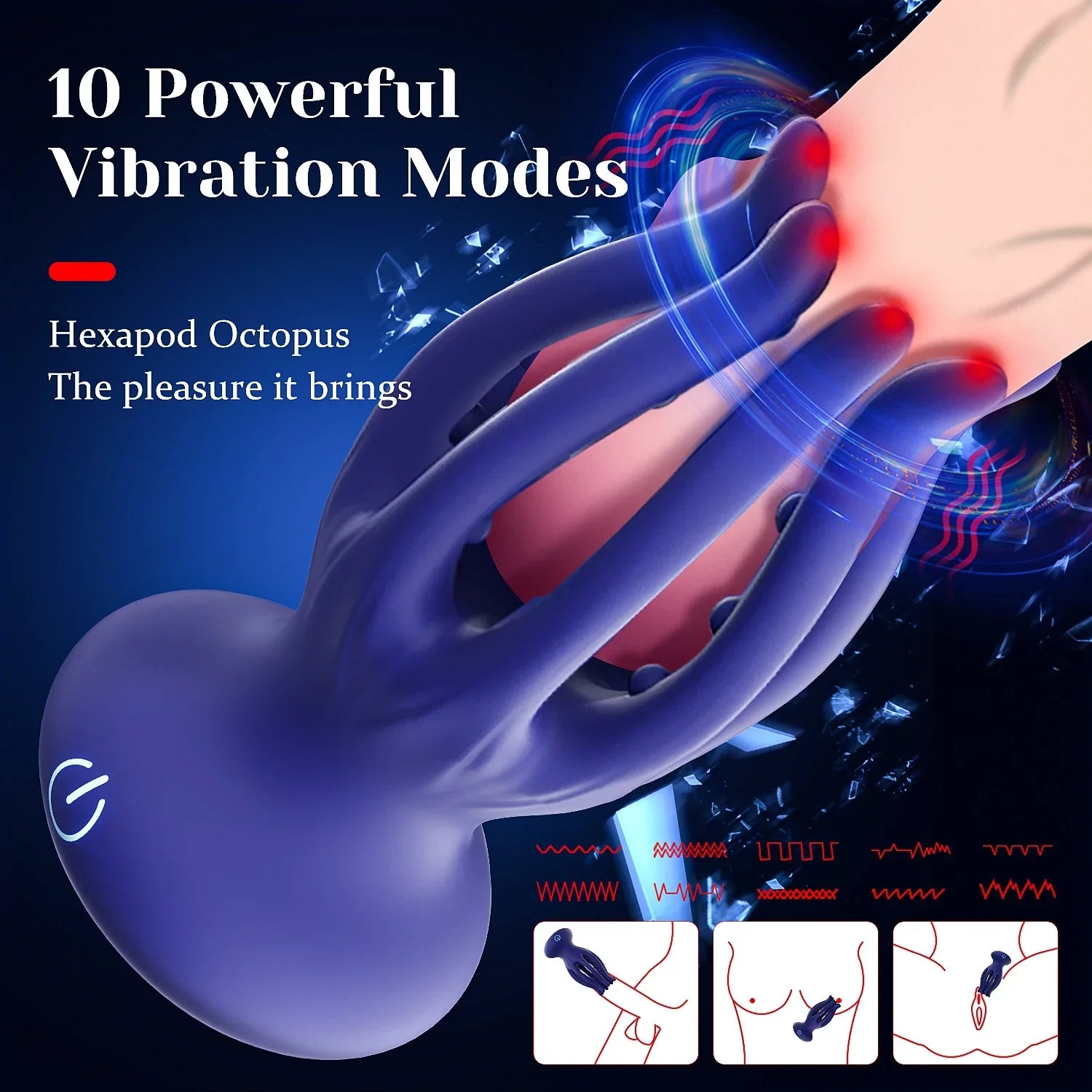 XG16 - 10 Vibration Modes Full-Wrap Tentacle Glans Trainer Masturbator