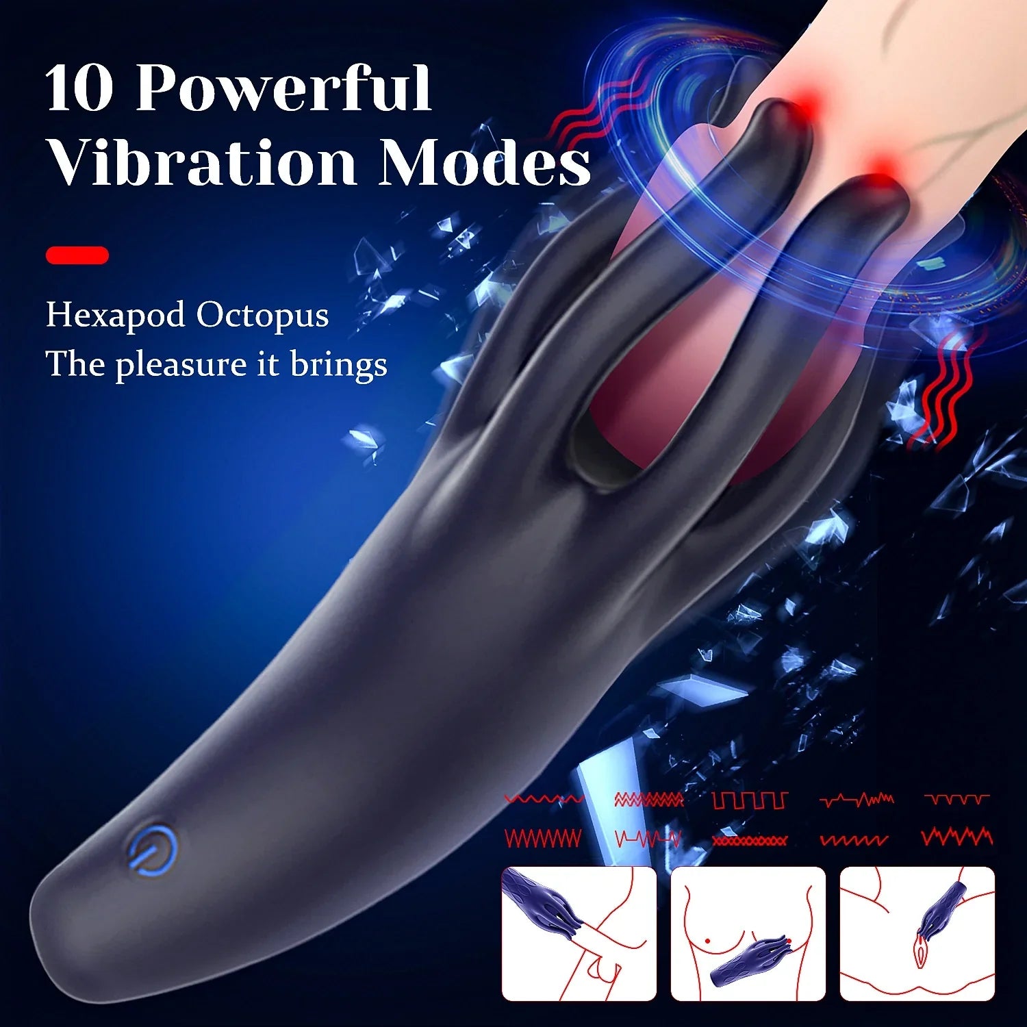 XG17 - Full-Wrap Tentacle Glans Trainer Masturbator with 10 Vibration Modes