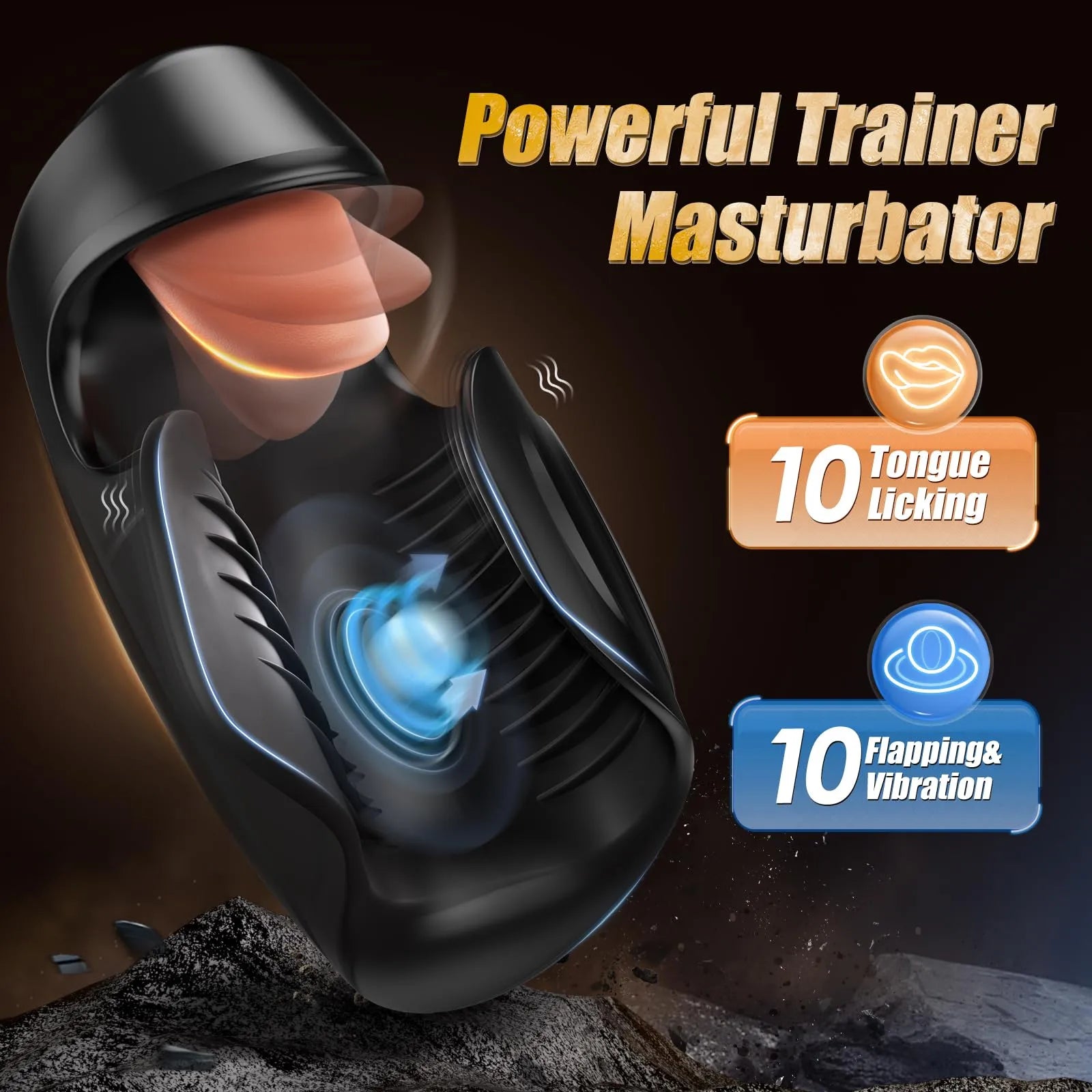 XG18 - 10 Vibration Modes Glans Trainer Masturbator with Licking, Tapping