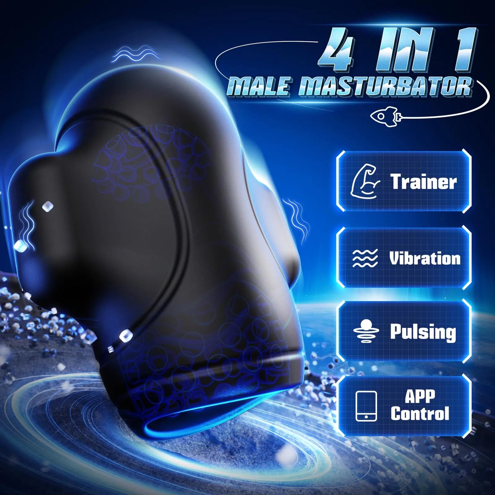 XG1 Pro - App-Controlled Vibration Glans Trainer with 360° Stimulation & Licking