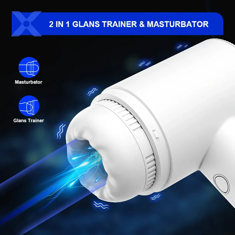 XG7 - 10 Sucking Vibrating 100% Waterproof Glans Trainer Masturbator