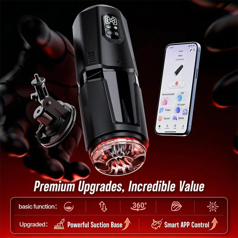 XR19 – Hands Free Masturbator Thrusting Rotating Vibrating App Interaction