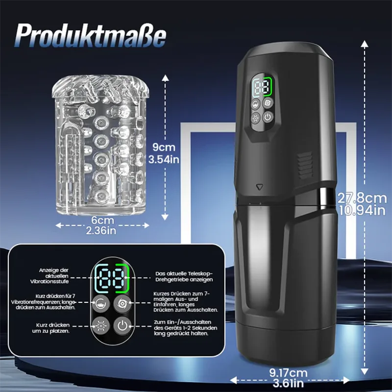 XR19 – Hands Free Masturbator Thrusting Rotating Vibrating App Interaction